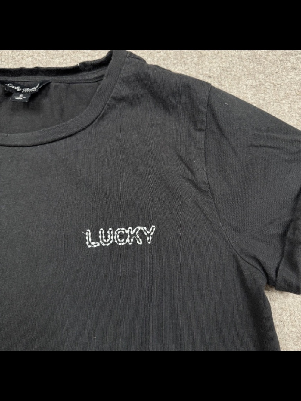 Lucky Brand Women's Size S Black Short Sleeve Crew Neck Casual Cotton Lady - Picture 5 of 10